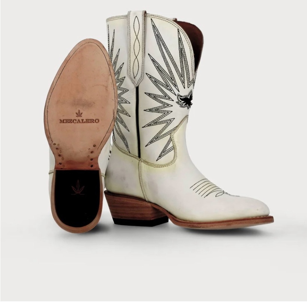 Mezcalero mezcal white cowboy boots size 8.5 - Picture 4 of 14